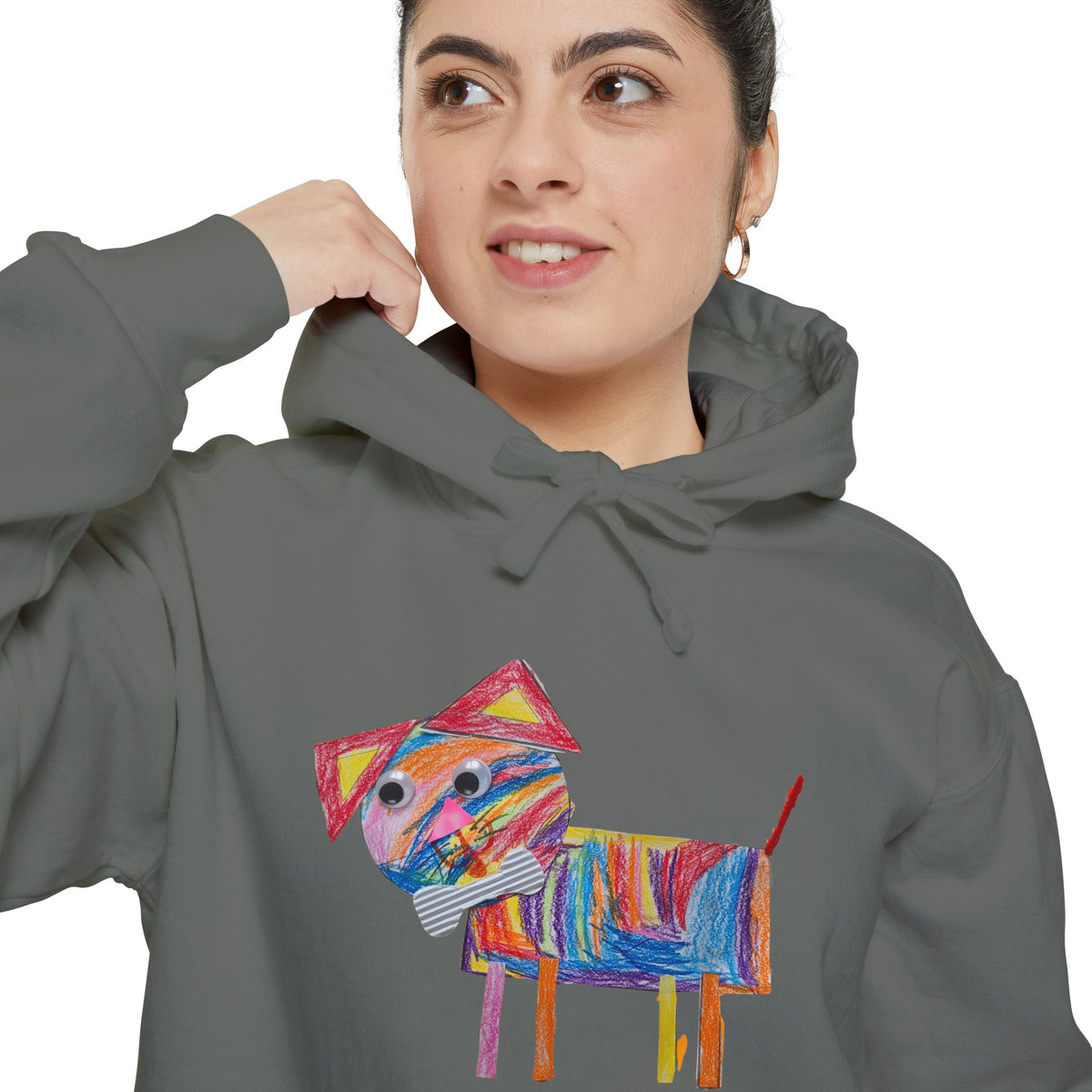 Custom drawing hoodie, back view